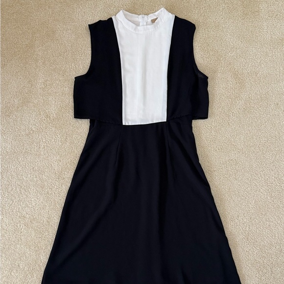 Black/White Colorblock Sleeveless Midi Dress - Picture 2 of 6